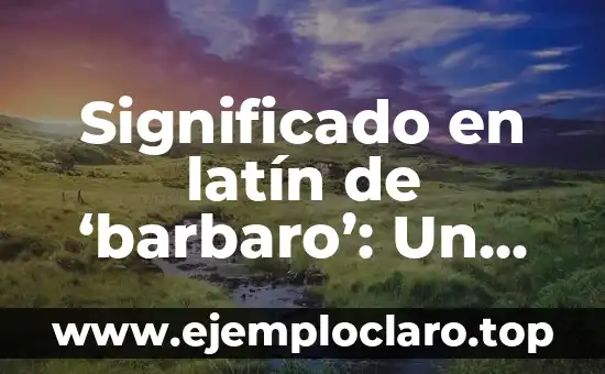 Significado en latín de 'barbaro': Un viaje al origen de la palabra
