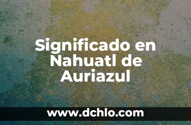 El Significado de Chichiltik en Nahuatl 3 Significado en Nahuatl de Auriazul