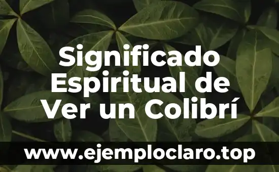 Significado Espiritual de Ver un Colibrí