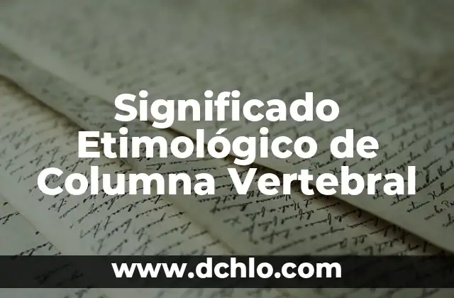 Significado Etimológico de Civilización China 5 Significado Etimológico de Columna Vertebral