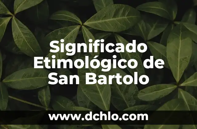 El Arte de Actuar con Pericia: Significado y Usos de Habilmente 6 Significado Etimológico de San Bartolo