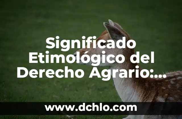 Significado Etimológico de Cultura Física 8 Significado Etimológico del Derecho Agrario: Un Análisis Detallado