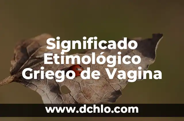 ElectroMiografía: Descubre su Significado y Aplicaciones 5 Significado Etimológico Griego de Vagina