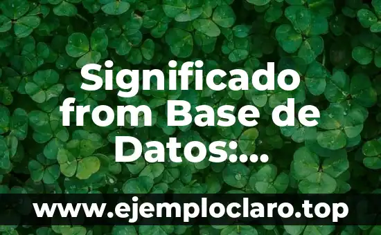 Significado from Base de Datos: Descubriendo la Esencia de los Datos