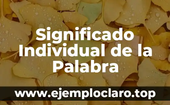 Significado Individual de la Palabra