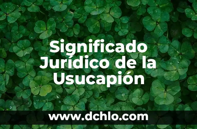 Significado Jurídico de Propter Rem 5 Significado Jurídico de la Usucapión