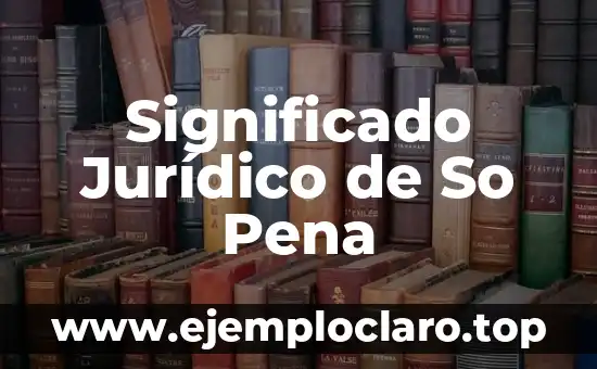 Arrobamiento, un Concepto Jurídico Fundamental 4 Significado Jurídico de So Pena