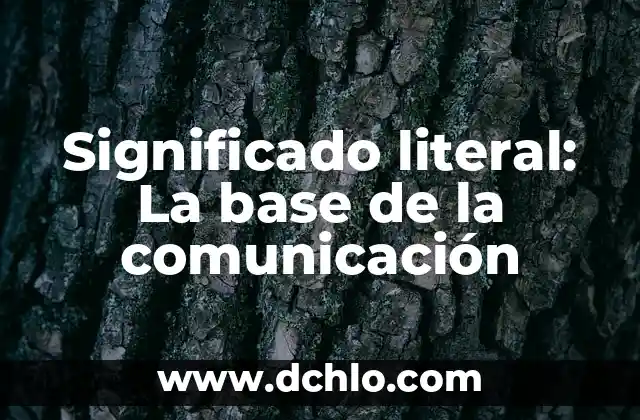 Industria de la Transferencia de Significado: Un Sector Dedicado a la Comunicación Efectiva 7 Significado literal: La base de la comunicación