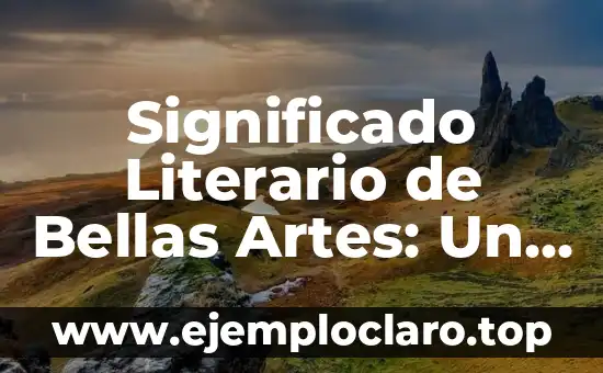Significado Literario de Bellas Artes: Un Viaje al Corazón del Arte
