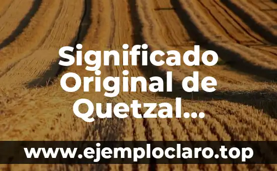 Significado Original de Quetzal Nombre: Un Viaje a la Raíz de la Cultura Mesoamericana