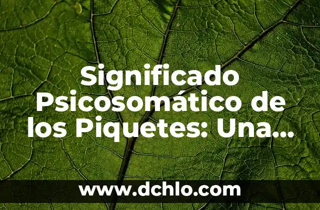 Buscar el significado de pretexto: Un enfoque en el concepto de excusa 6 Significado Psicosomático de los Piquetes: Una Guía Completa