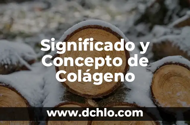 Significado y Concepto de Antropología 7 Significado y Concepto de Colágeno
