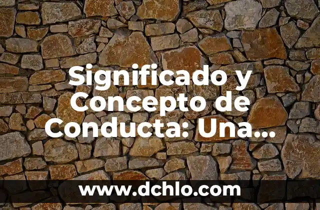 Significado y Concepto de Delimitar 3 Significado y Concepto de Conducta: Una Guía Completa