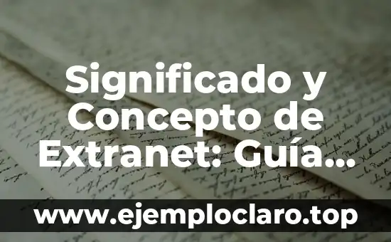 Significado y Concepto de Extranet: Guía Completa