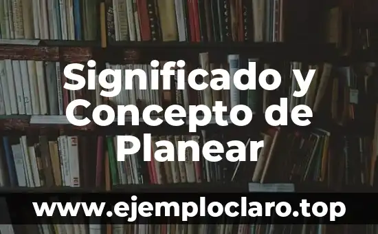 Significado y Concepto de Planear