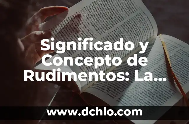 Enseñar de una forma significativa: El arte de transmitir conocimientos con impacto 5 Significado y Concepto de Rudimentos: La Base de Todos los Conocimientos