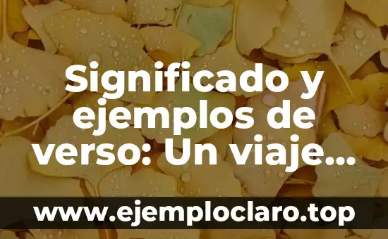 Significado y Origen de Belleza: Un Viaje a Través de la Estética 3 Significado y ejemplos de verso: Un viaje a través de la poesía