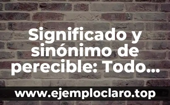 Significado y sinónimo de perecible: Todo sobre los productos perecederos
