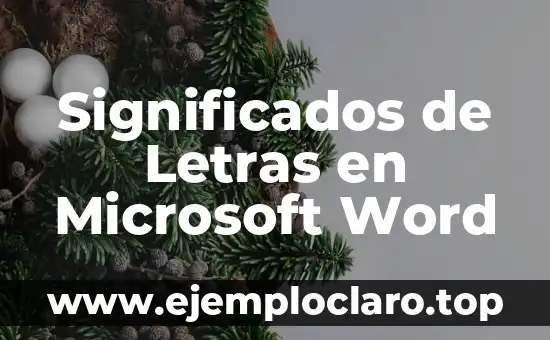 Significados de Letras en Microsoft Word