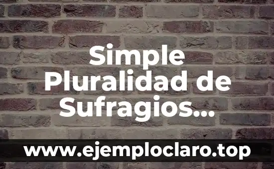 Significado del Valor de Pluralidad 8 Simple Pluralidad de Sufragios Significado