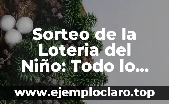 Sorteo de la Loteria del Niño: Todo lo que Necesitas Saber