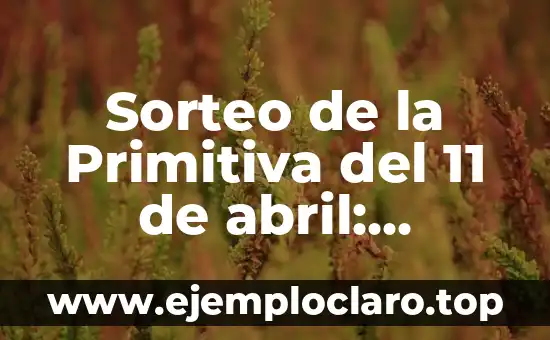 Sorteo de la Primitiva del 11 de abril: Resultados y Análisis