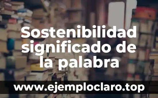 Concepto de Sostenibilidad y su Significado 7 Sostenibilidad significado de la palabra