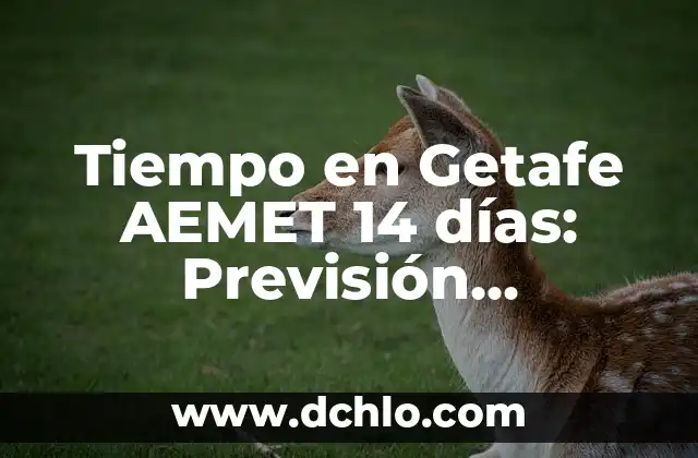 4 Dias Sin Comer ¿Cuánto Adelgaza? ¡Descubre la Verdad! 7 Tiempo en Getafe AEMET 14 días: Previsión Meteorológica Detallada