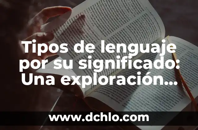 El Significado de Desepcionado: Una Exploración Profunda 8 Tipos de lenguaje por su significado: Una exploración de la diversidad lingüística