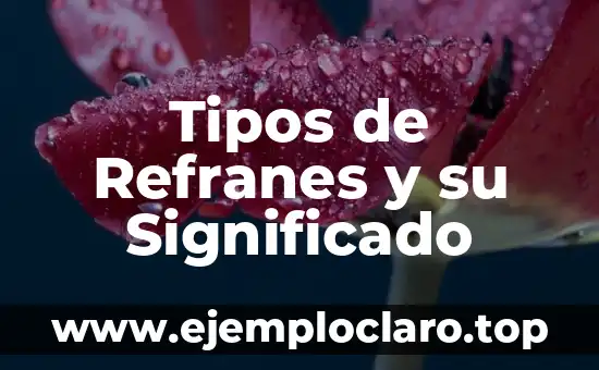 Tipos de Refranes y su Significado
