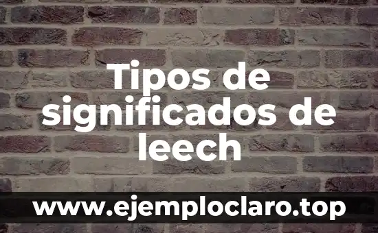 Tipos de significados de leech