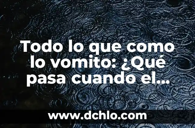 Alimentos para Bajar Barriga y Cintura: Guía Completa 3 Todo lo que como lo vomito: ¿Qué pasa cuando el cuerpo no puede procesar los alimentos?