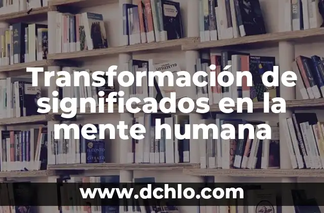 El Concepto de Sexualidad Humana 6 Transformación de significados en la mente humana