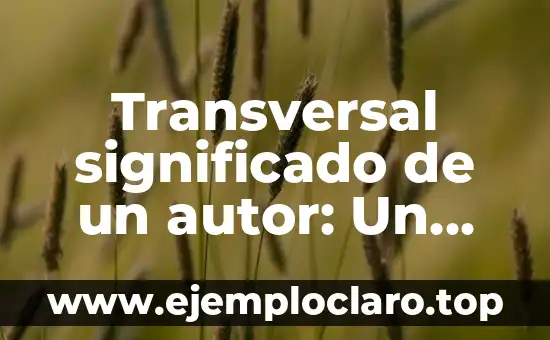Autor de la Teoría del Aprendizaje Significativo: Una Guía Completa 8 Transversal significado de un autor: Un enfoque integral a la obra literaria