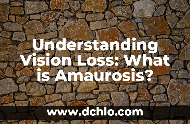 El Concepto de Concominante: Una visión integral 7 Understanding Vision Loss: What is Amaurosis?
