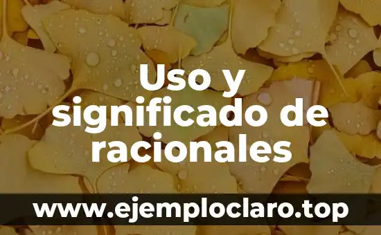 Uso y significado de racionales