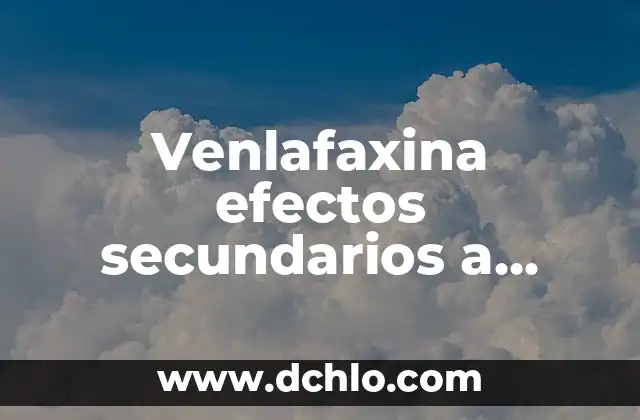 Memoria de Largo Plazo Significado 3 Venlafaxina efectos secundarios a largo plazo: ¿Qué debes saber?