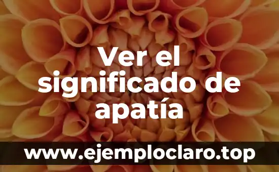 Ver el significado de apatía