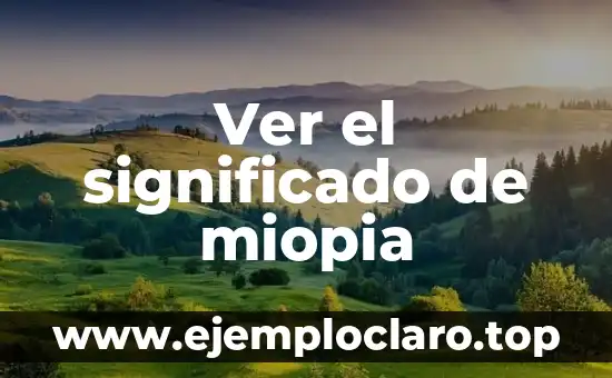 Ver el significado de miopia