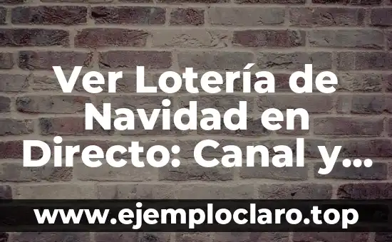 Ver Lotería de Navidad en Directo: Canal y Horario de Transmisión