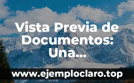Vista Previa de Documentos: Una Herramienta Esencial para la Productividad